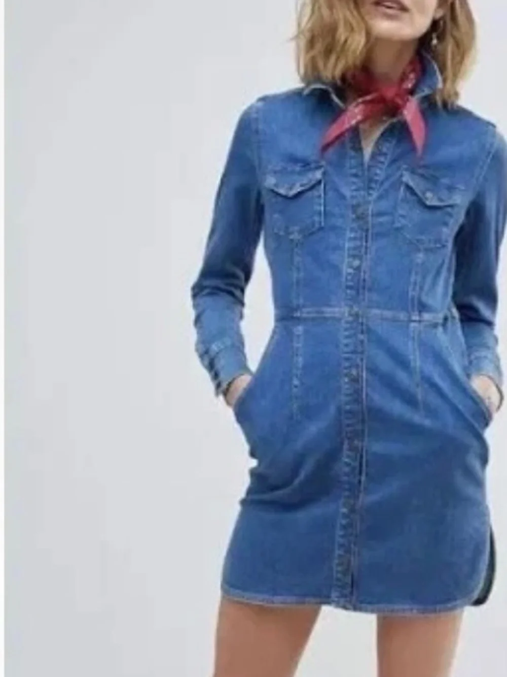 Free People Dynamite Western Long-sleeve Shirt Dress Size M - Picture 2 of 5